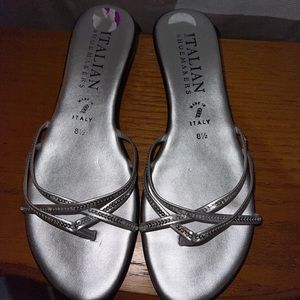 Italian Shoemakers silver sandals